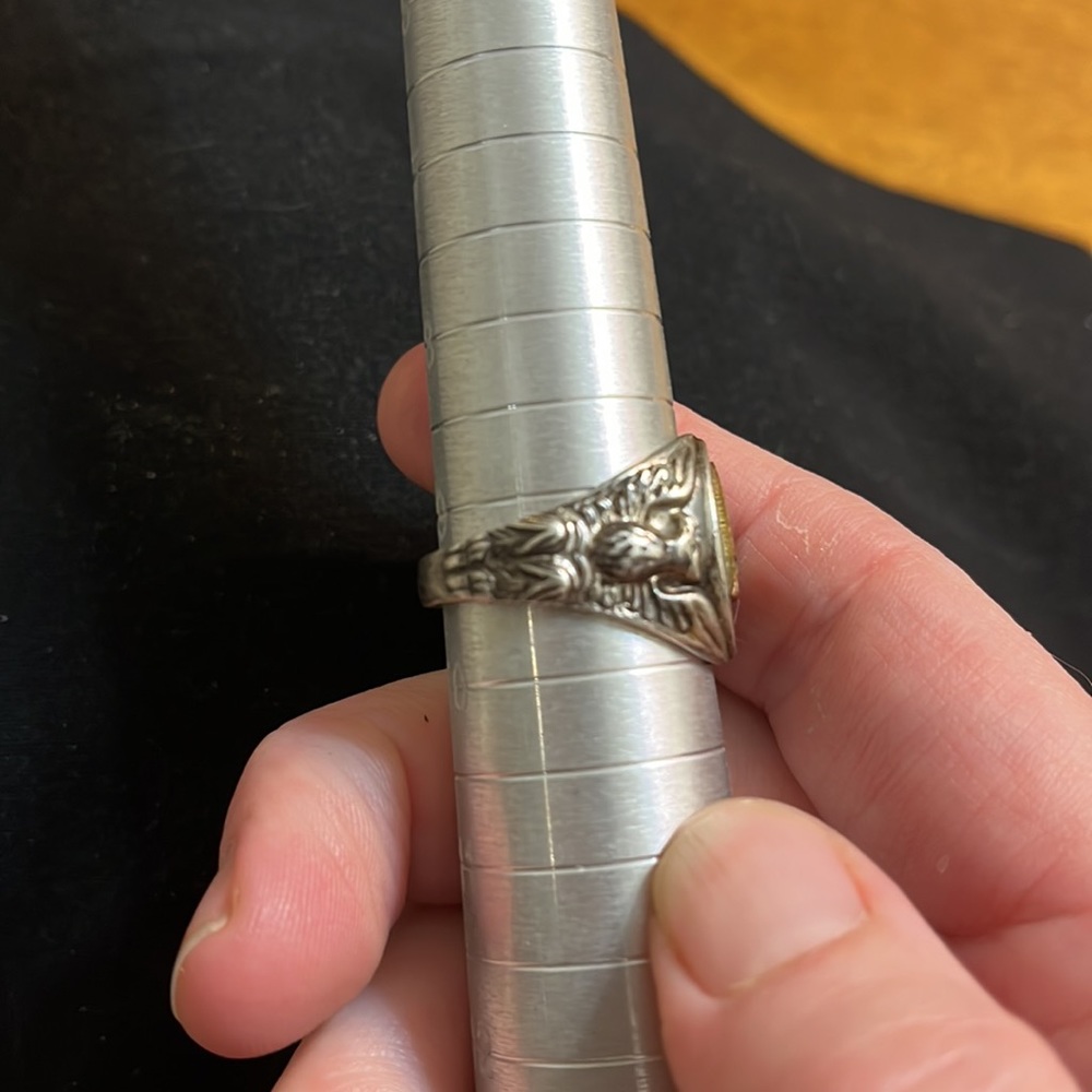 Vintage Men’s Sterling Silver United States Service Ring ~ 9 1/2 - Picture 3 of 3